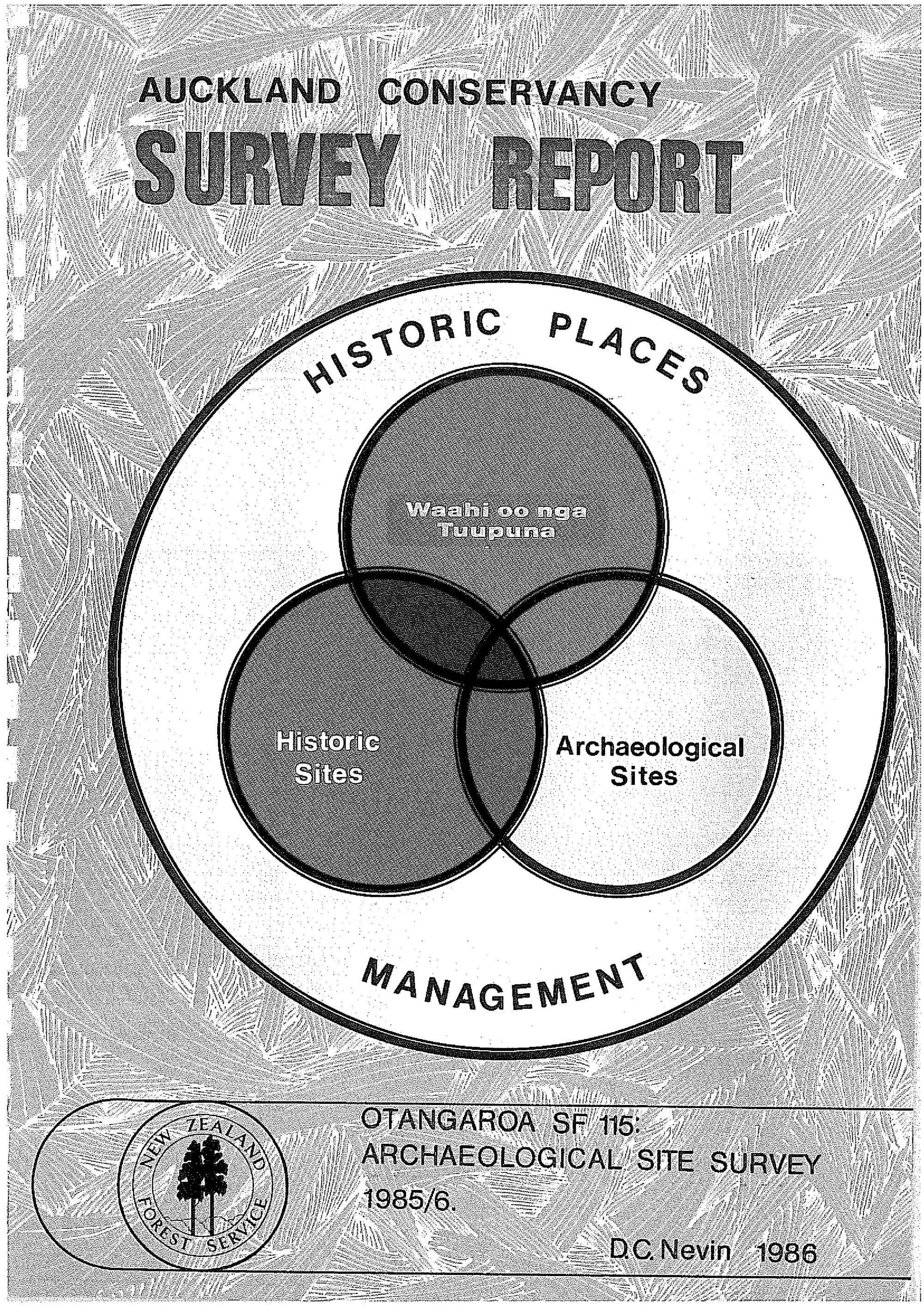 Otangaroa SF 115. Archaeological Site Survey 1985-6