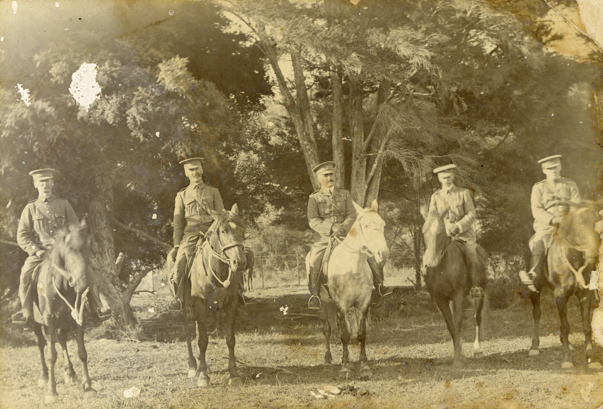 Mangonui Mounted Rifles Members with Major H B Matthews