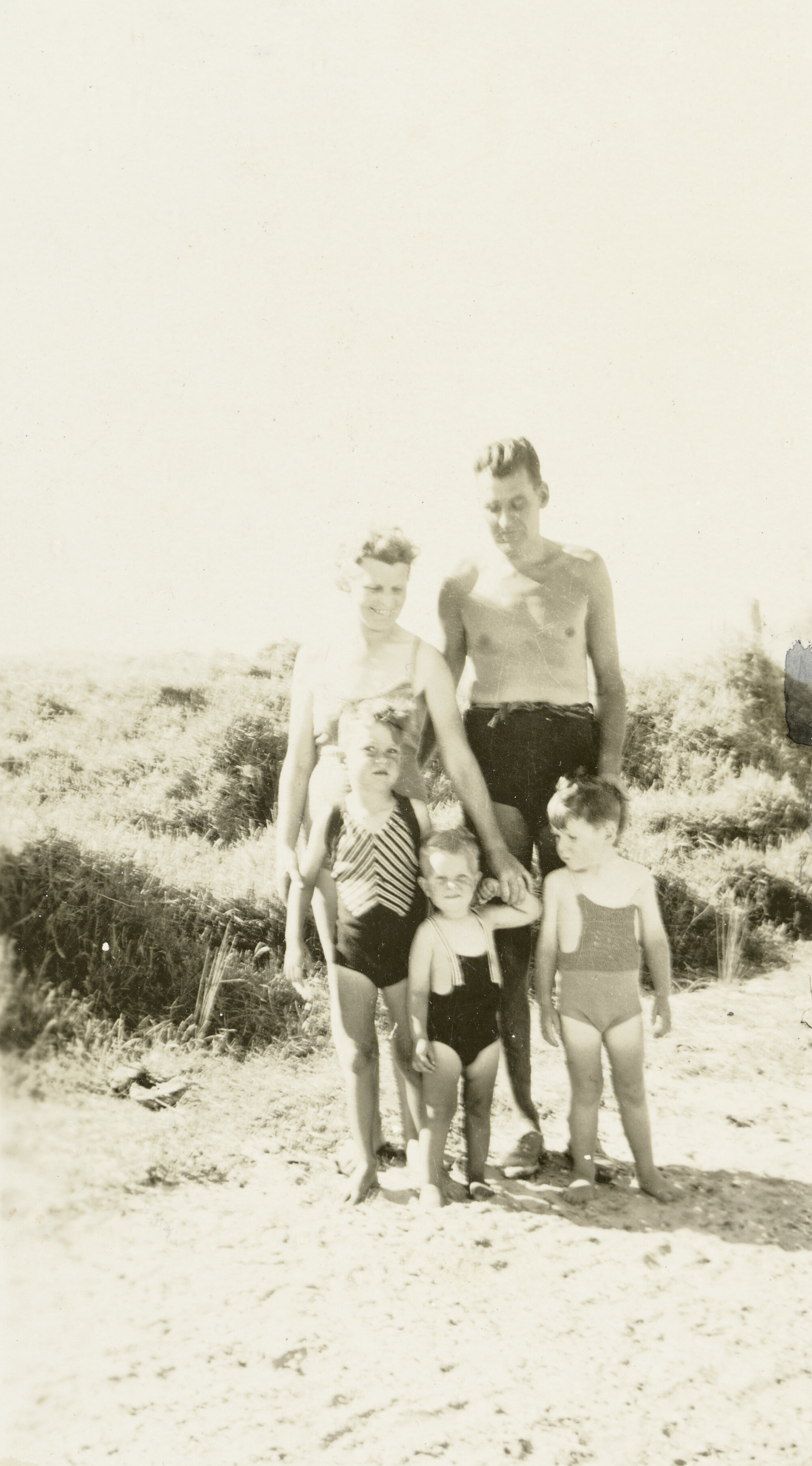 Florence and Jack Keene with Their Three Oldest Children at Ngunguru