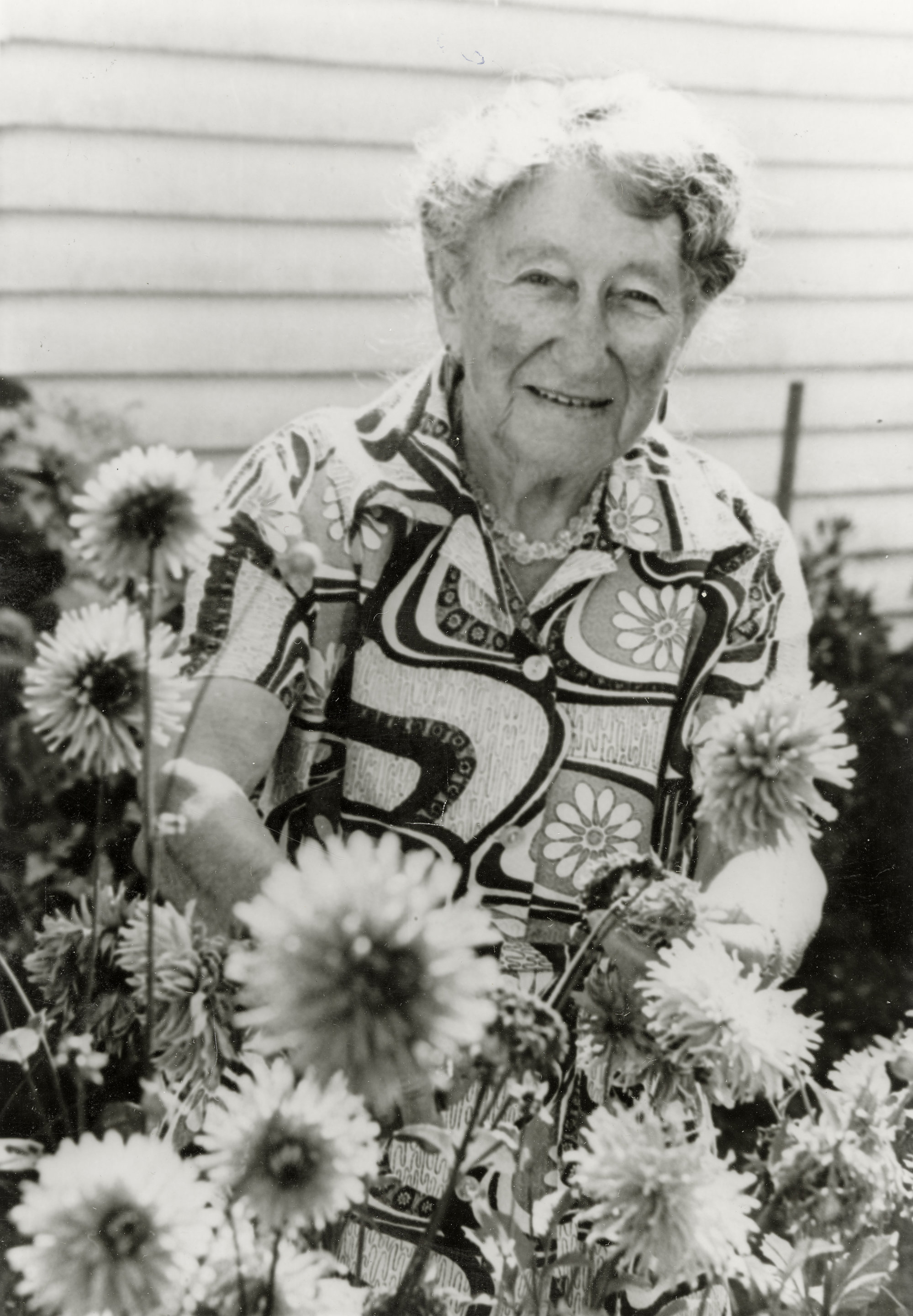 Mrs Edith Spender in Her Garden