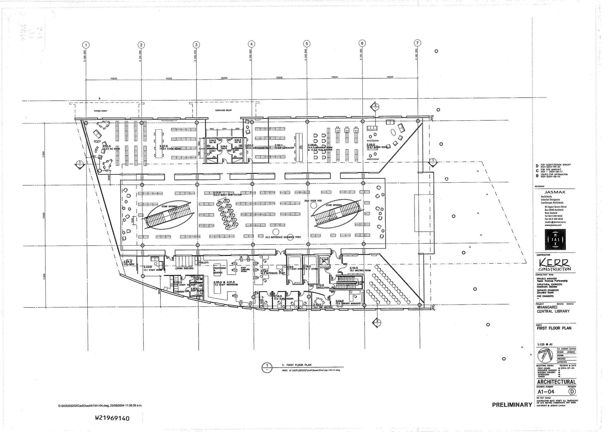 Whangarei Central Library First Floor Plan