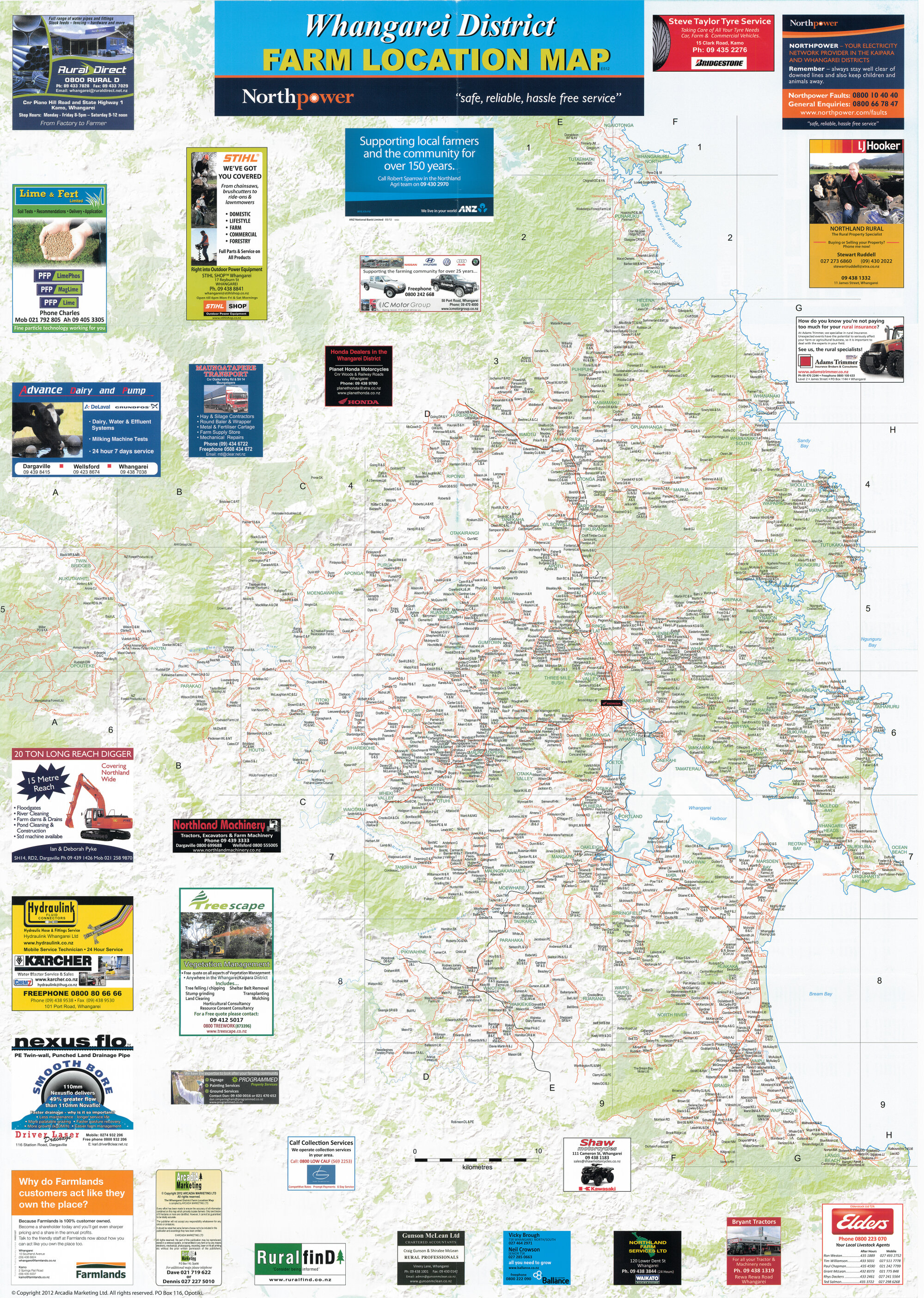 Whangarei District Farm Location Map