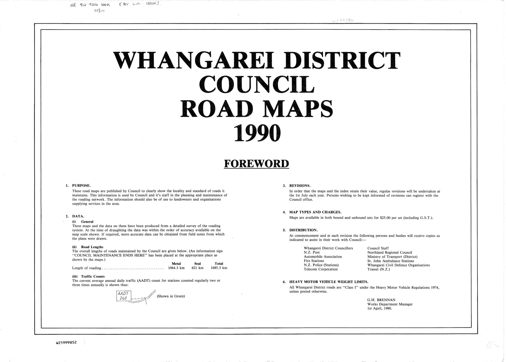 Whangarei District Council Maps Foreword 1990 04