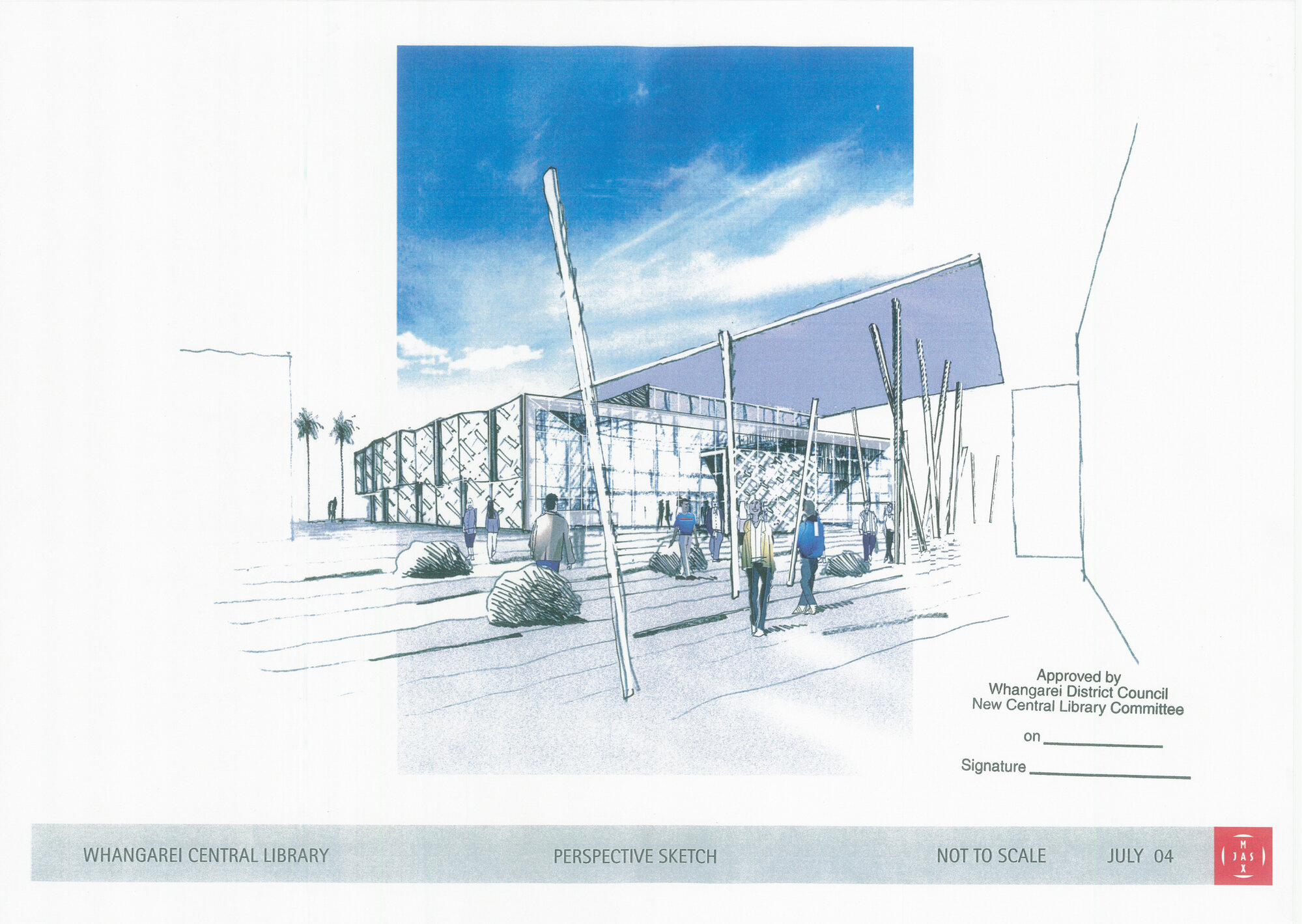 Perspective Sketch Whangarei Central Library