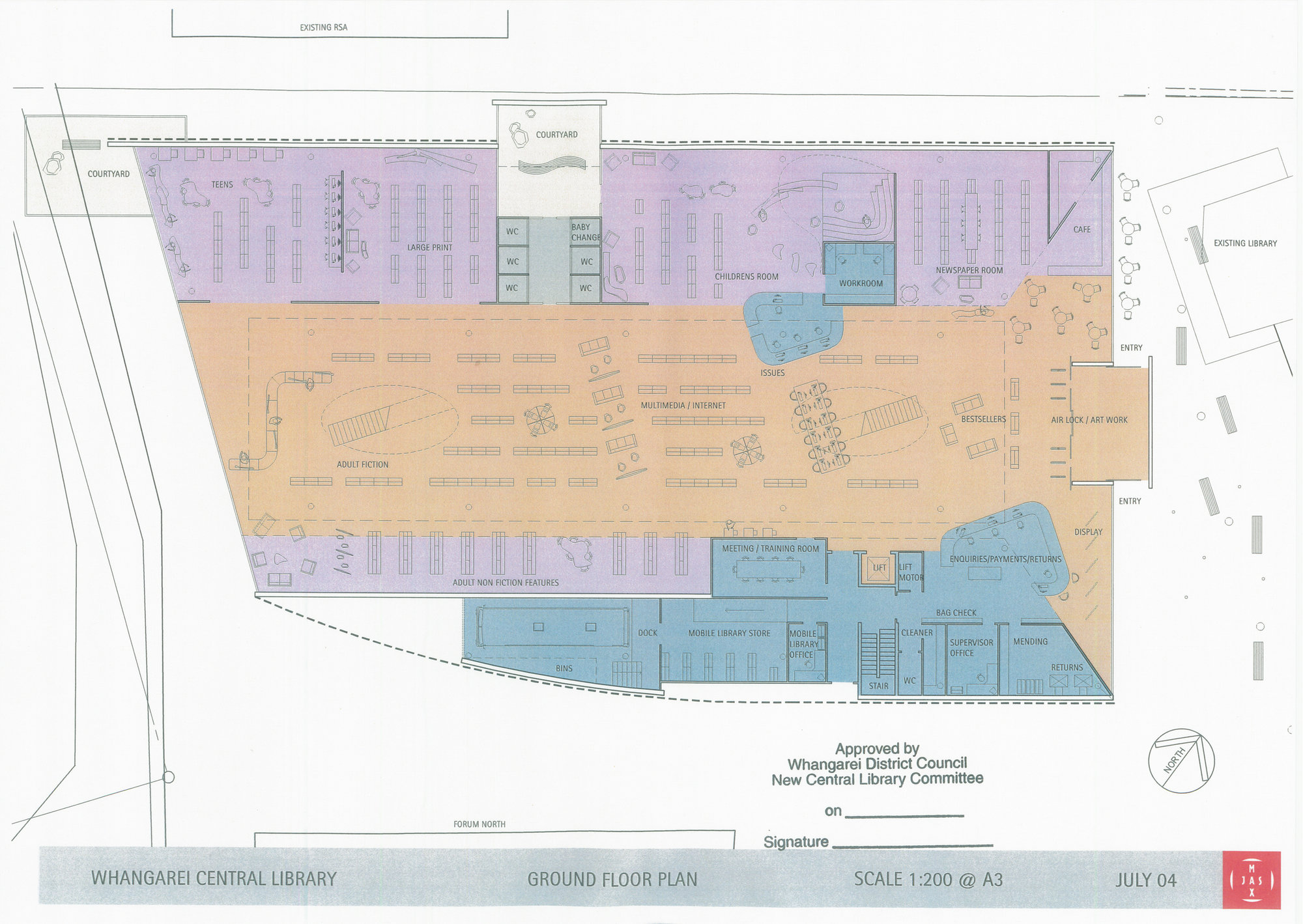Architectural Ground Floor Plan Whangarei Central Library 02