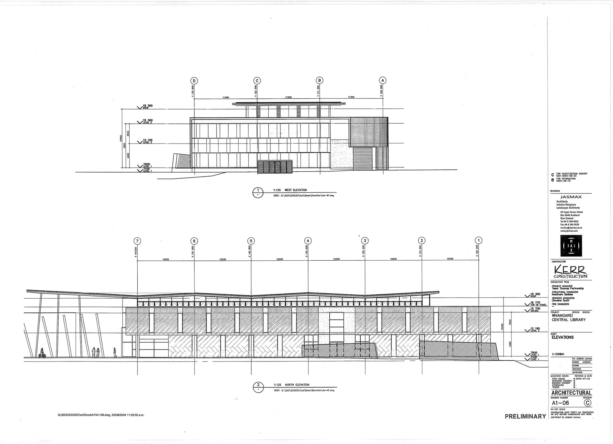 North Elevation Plan Whangarei Central Library 