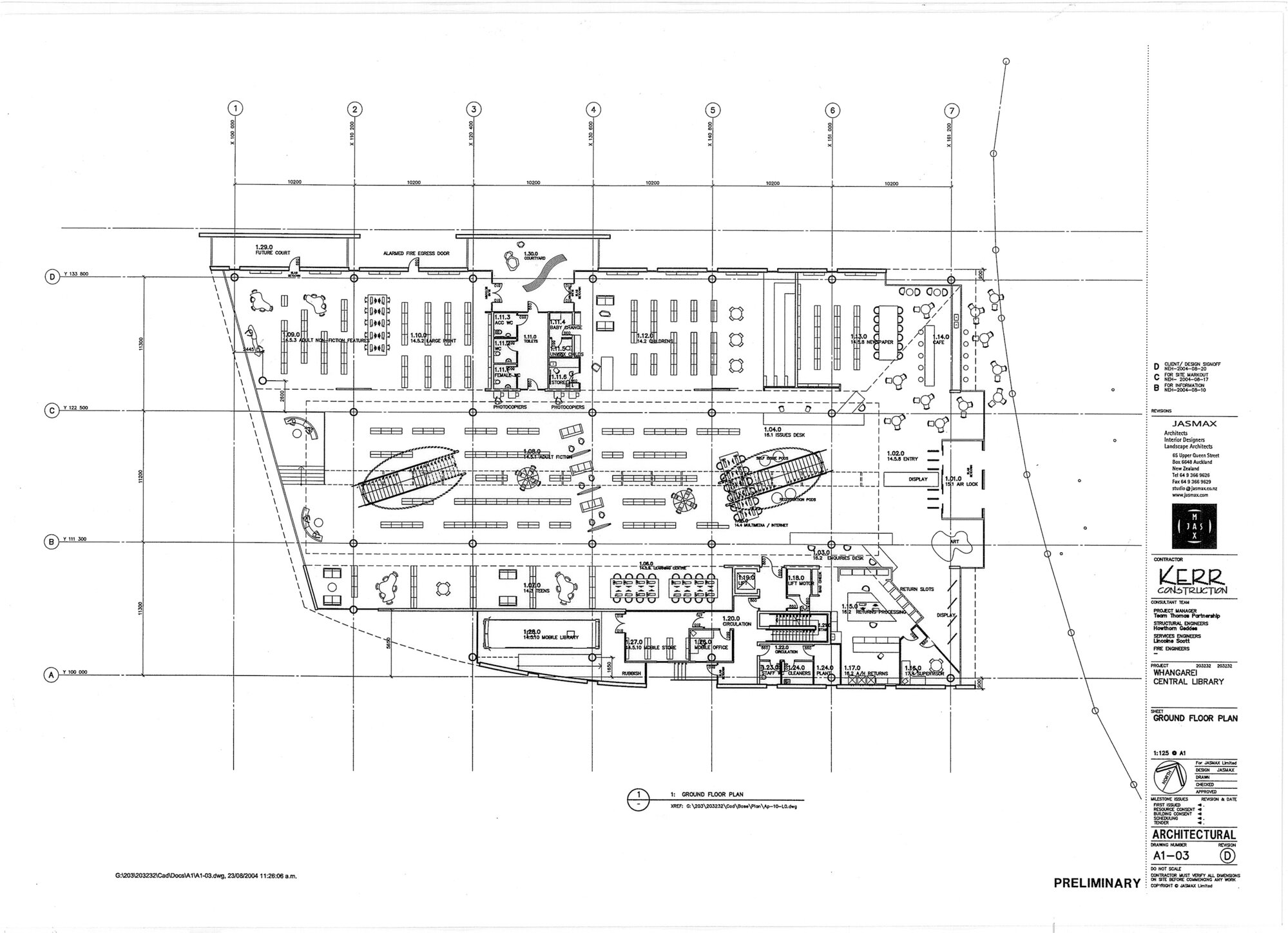 Architectural Ground Floor Plan Whangarei Central Library 