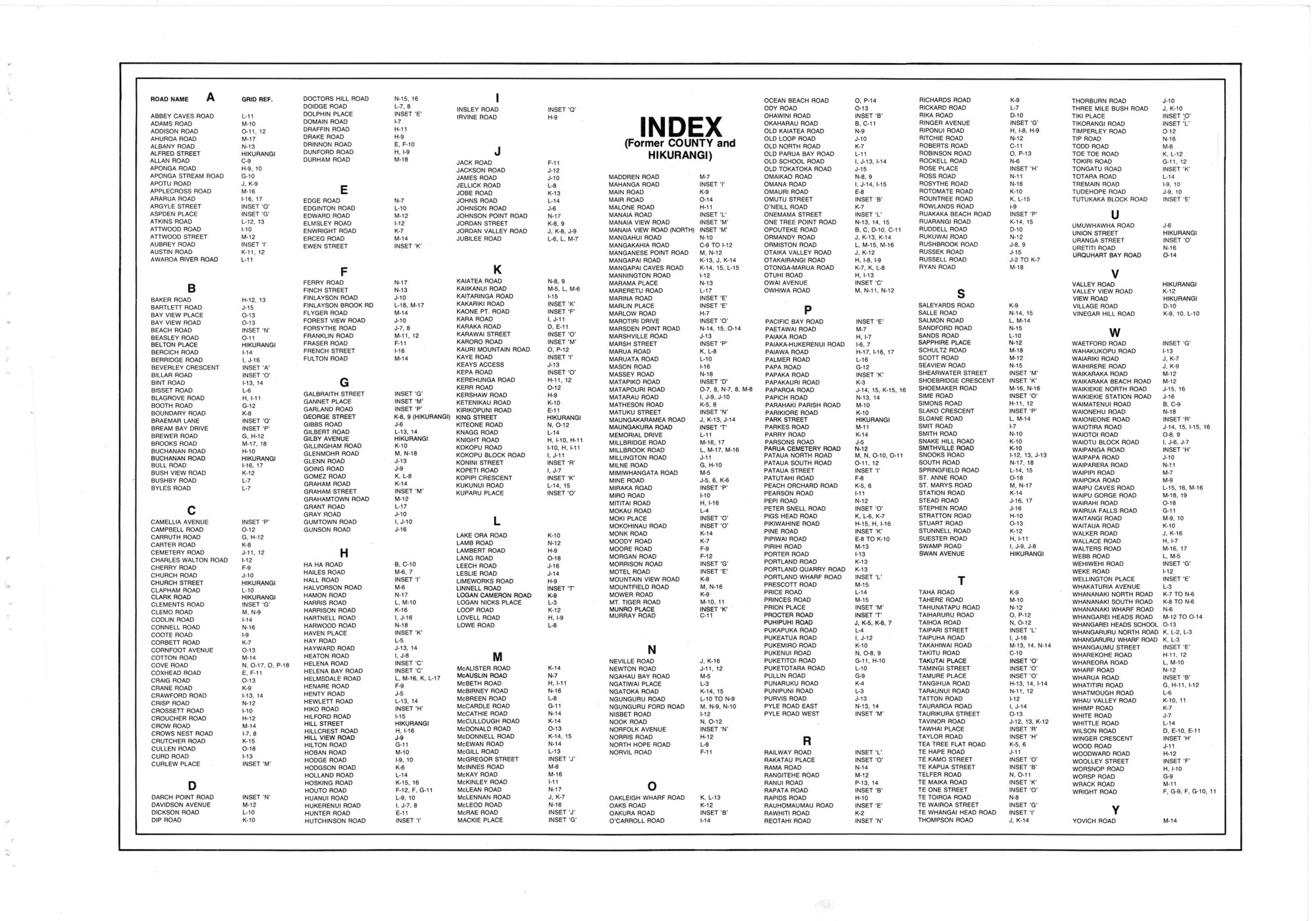 Map Index Former County and Hikurangi 02