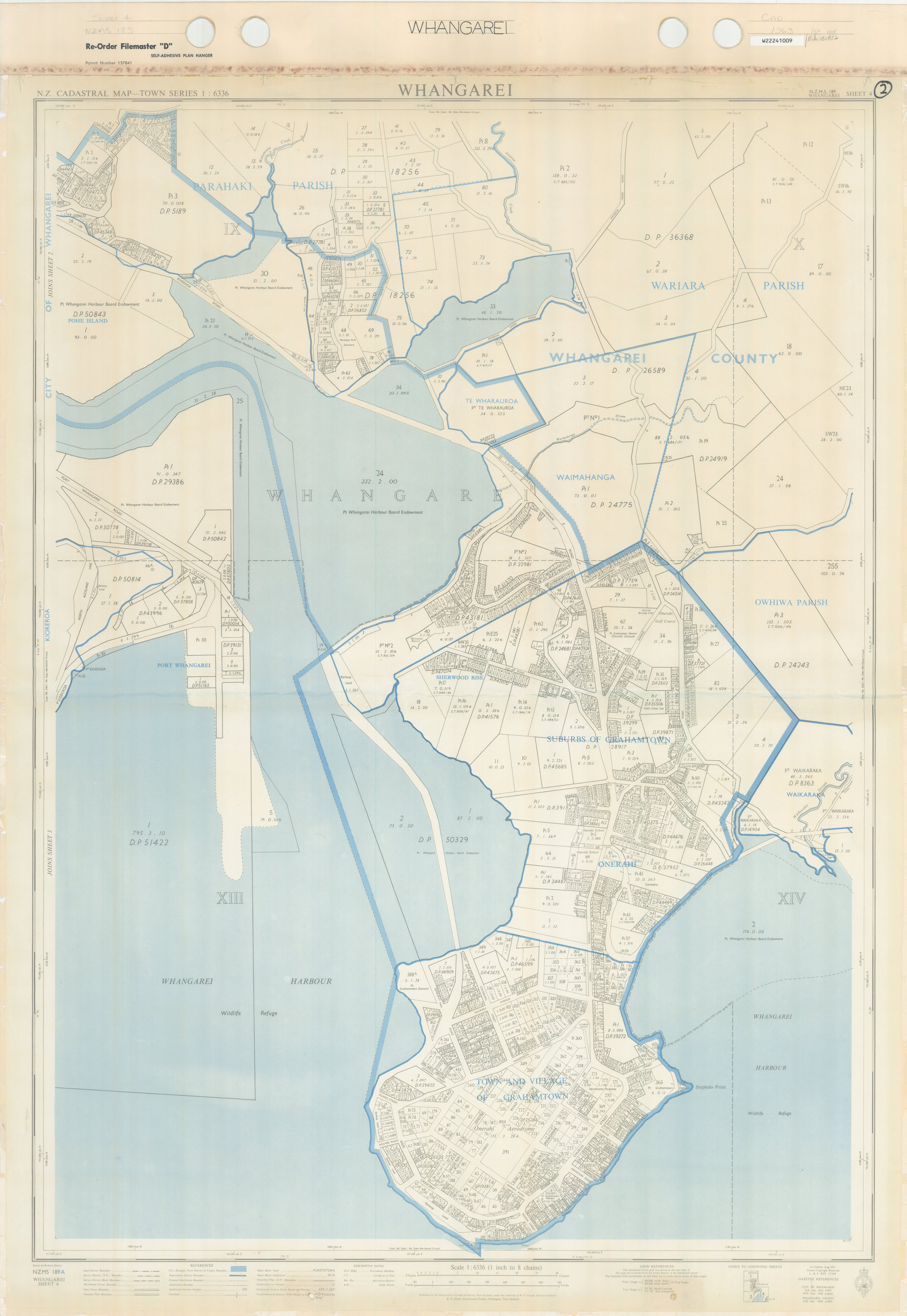 Whangarei: N.Z. Cadastral Map - Town Series Sheet 4