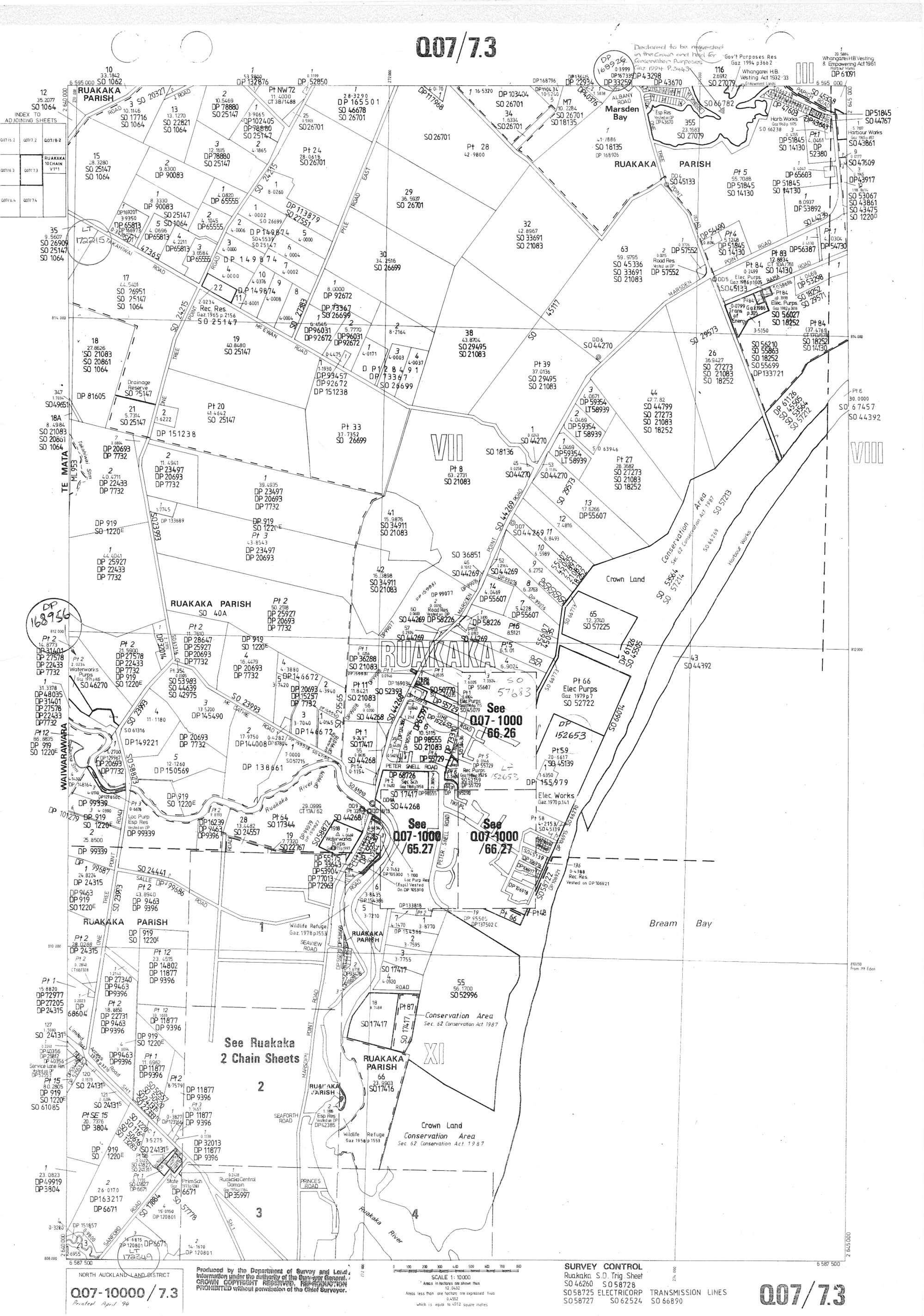 Ruakaka S. D. Trig Sheet Q07/7.3