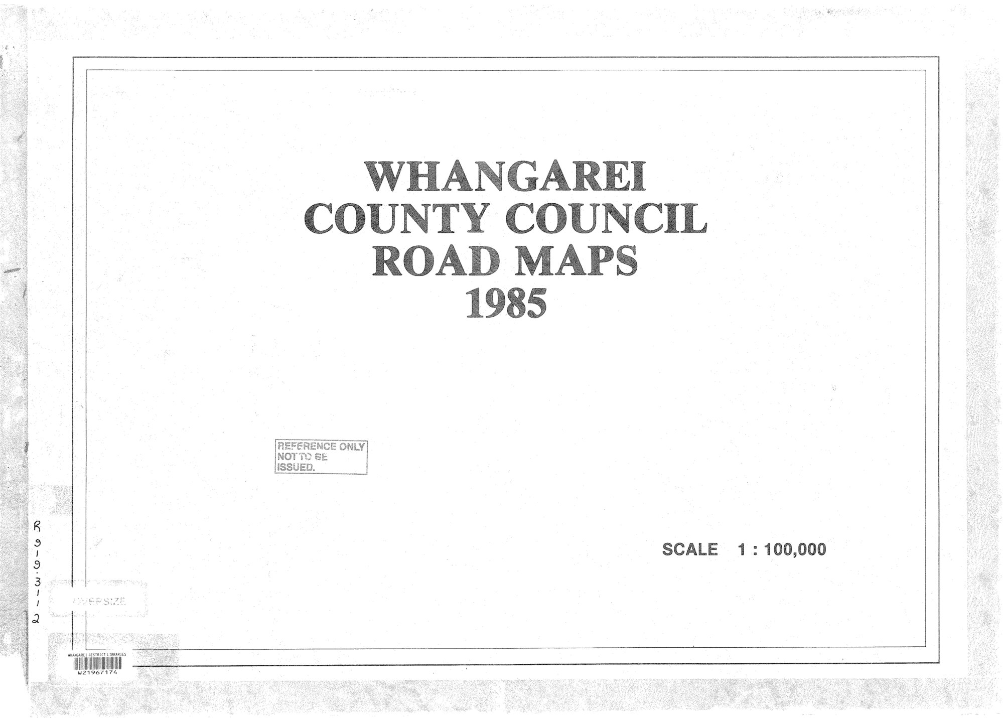 Whangarei County Road Maps 1985