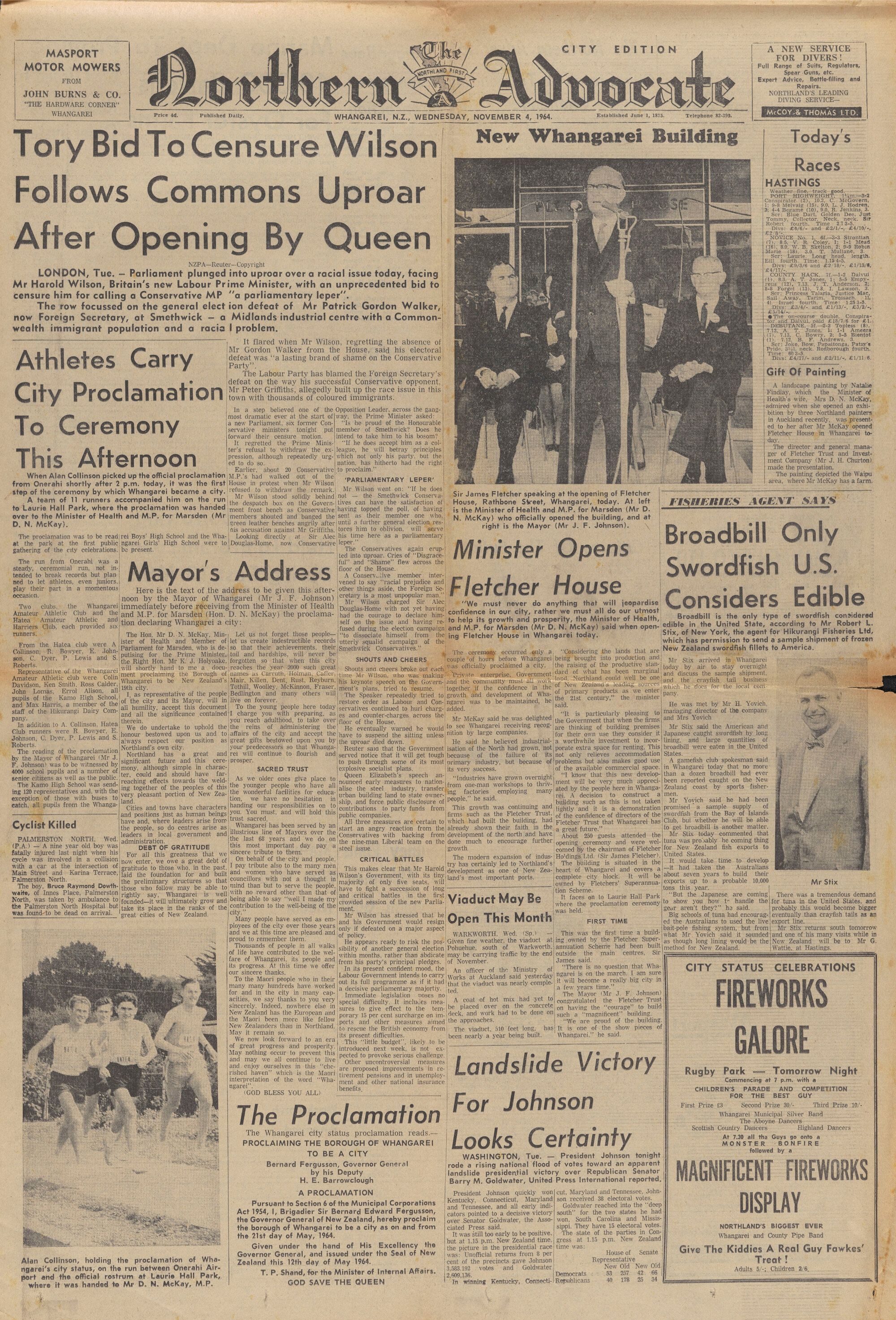 The Northern Advocate &ndash; Whangarei city status (various articles)