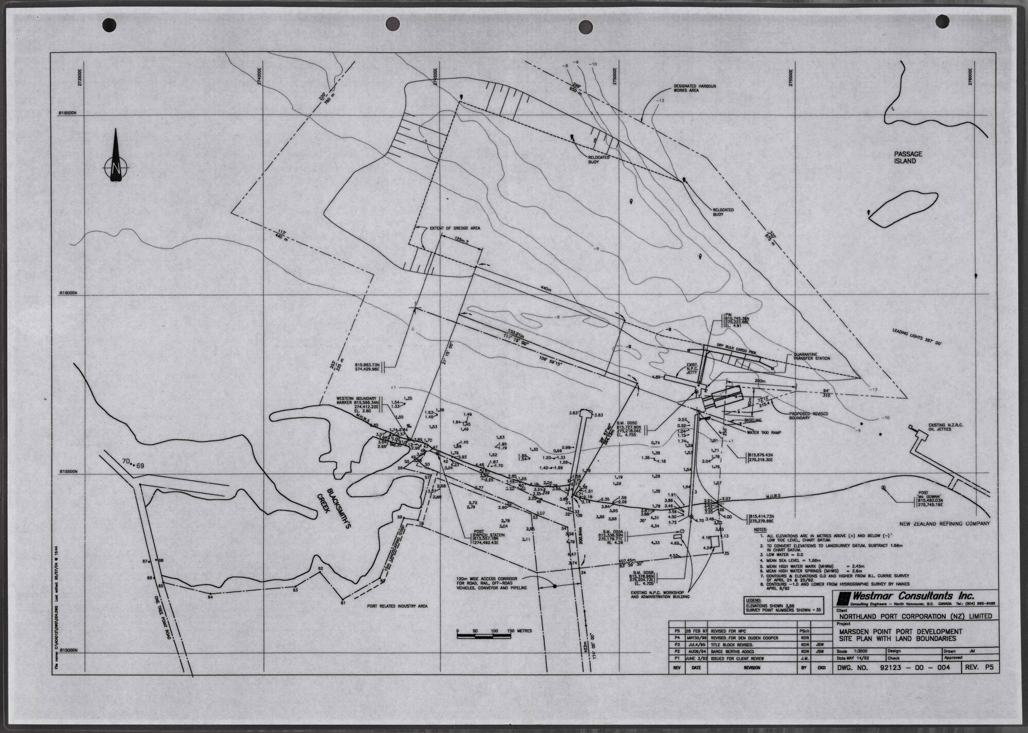 Marsden Point port development : Site plan with land boundaries.