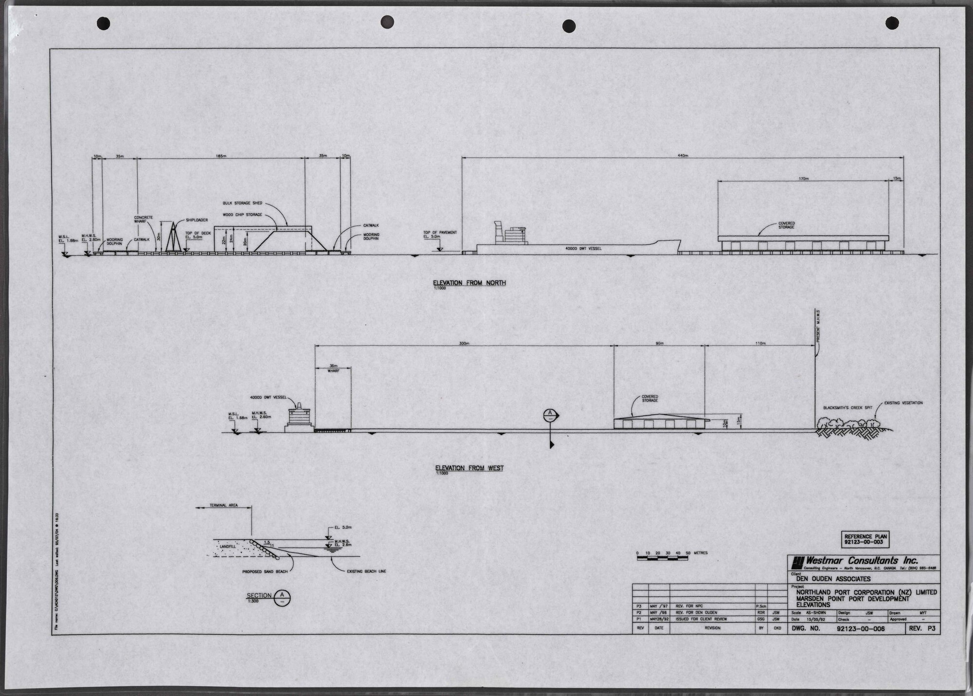 Marsden Point port development : Elevations.