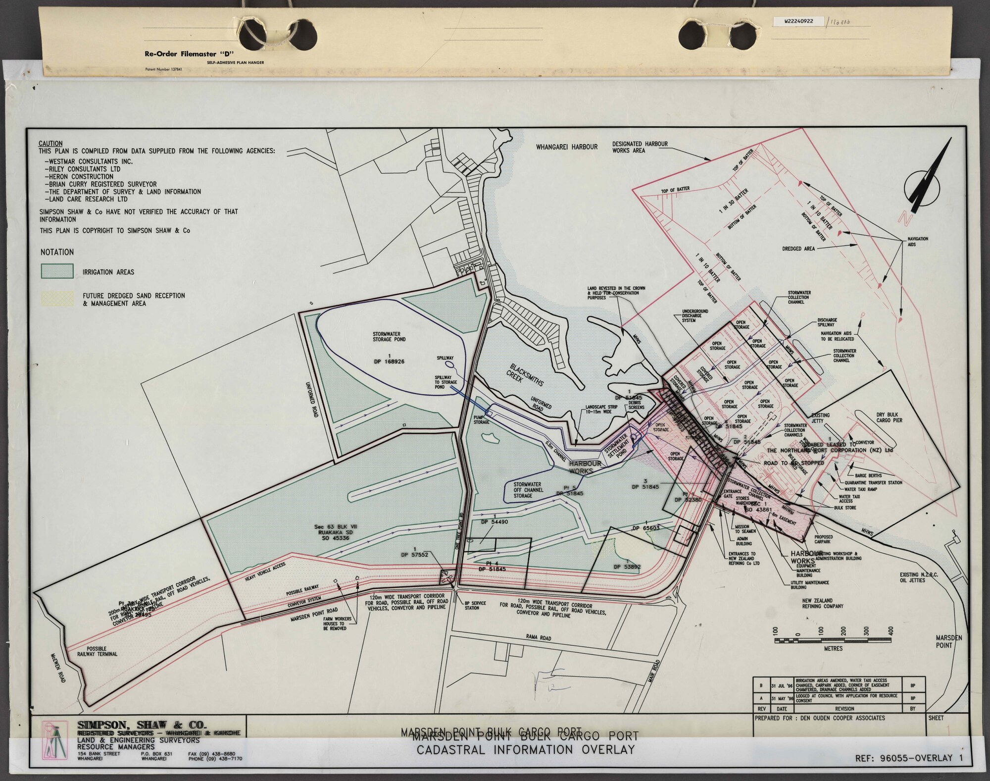 Marsden Point bulk cargo port : Cadastral information overlay