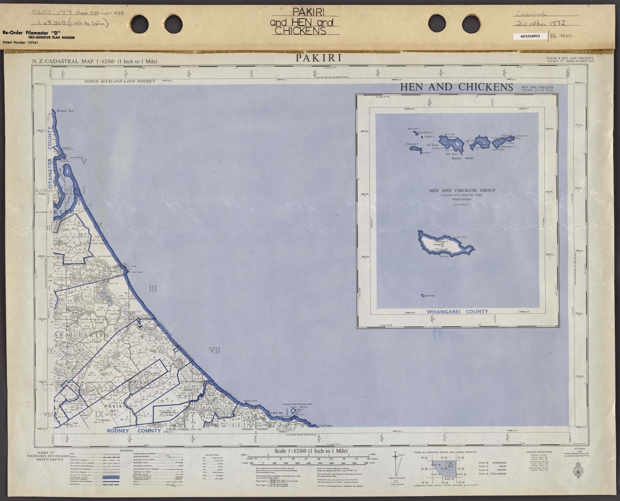 Pakiri and hen and chickens : NZMS 177