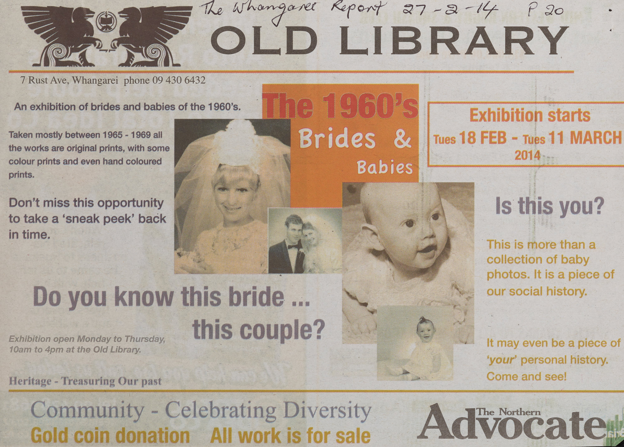 Faithfull Photography Brides and Babies exhibition promotion 27/2/14