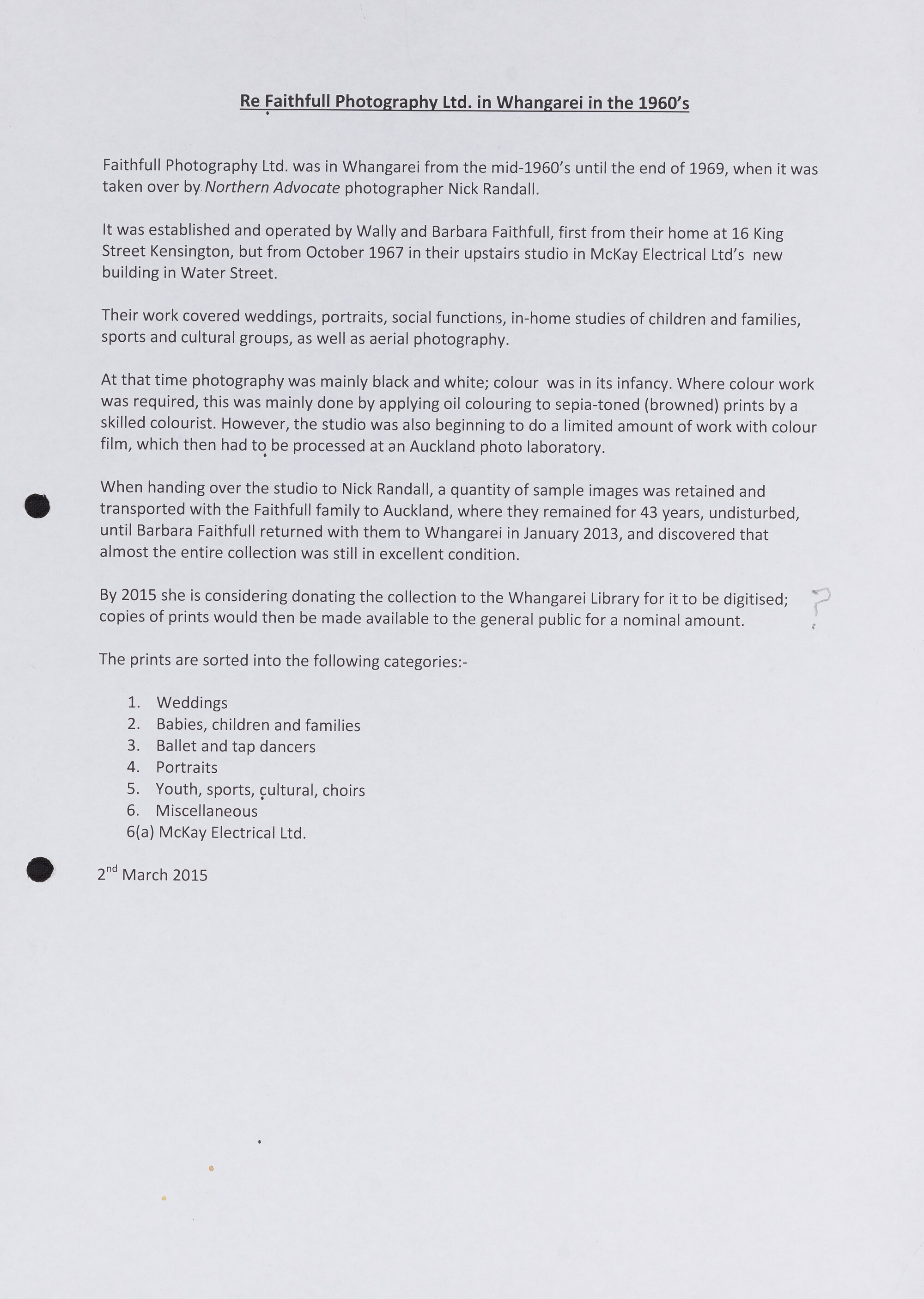 Faithfull Photography business history