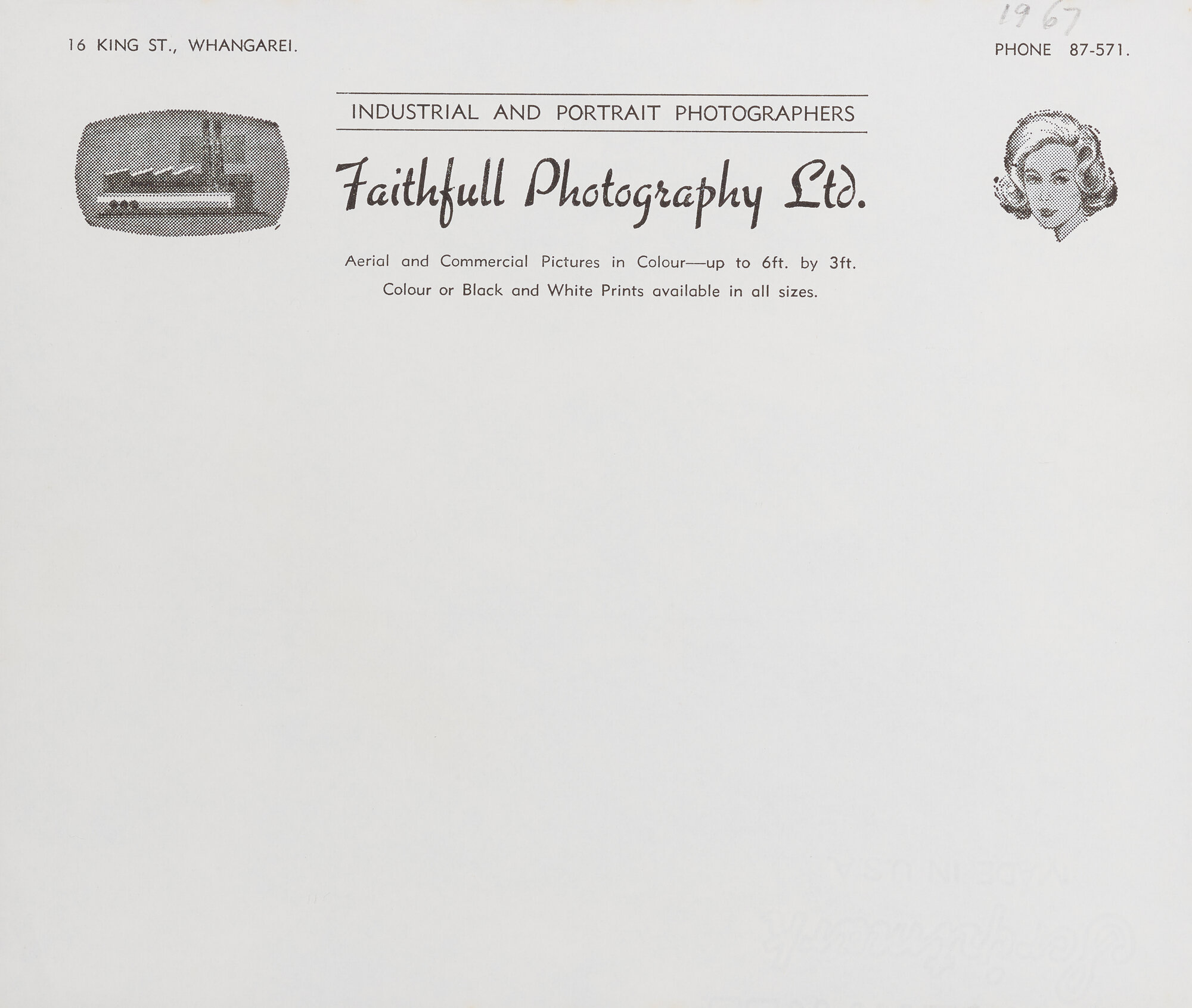 Faithfull Photography Ltd. letterhead 1967