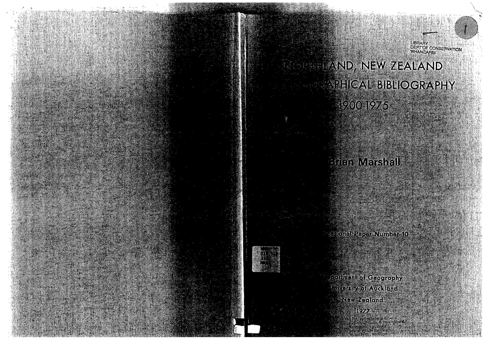 Northland, New Zealand Geographical Bibliography 1976-1980