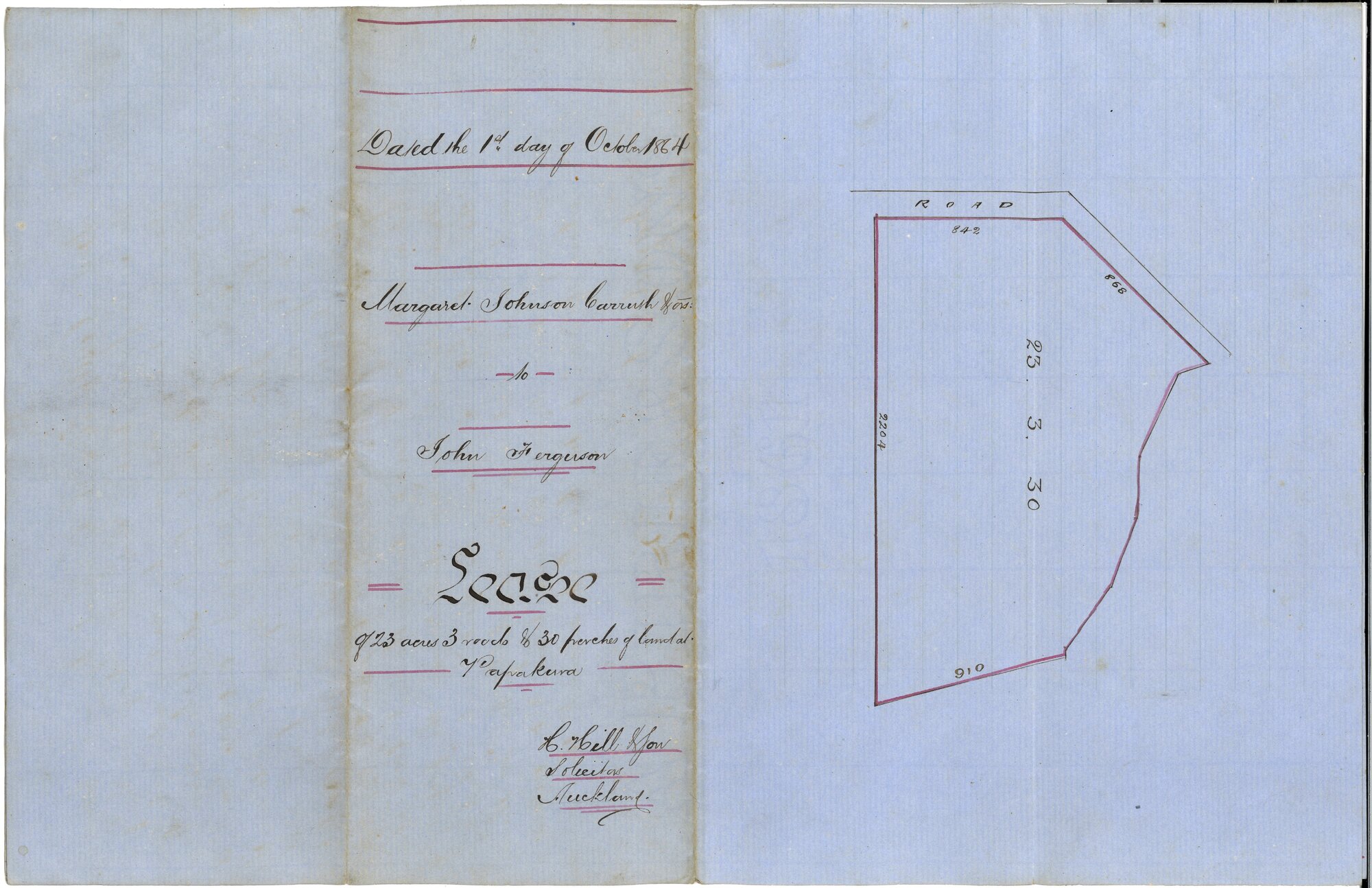 Lease agreement between Margaret Johnson Carruth to John Ferguson
