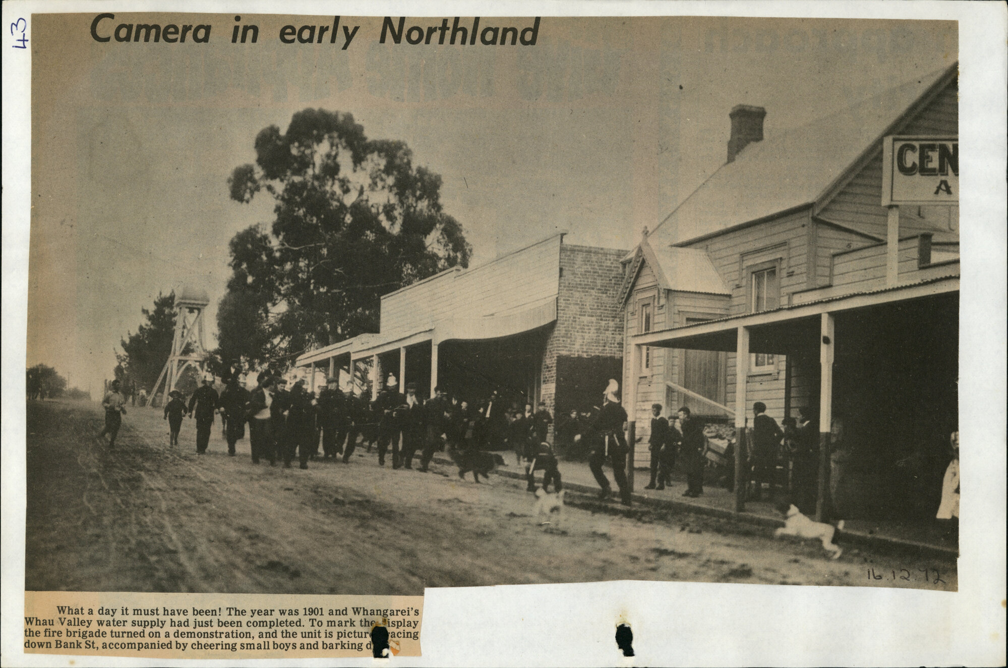 PN01.43 Fire brigade turn on a demonstration to mark completiono of Whau Valley Water supply
