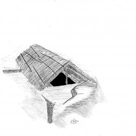 [Drawing of a whare drawn by S. Hakaraia]