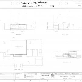 Proposed Library Extensions. Mezzanine Floor, general layout