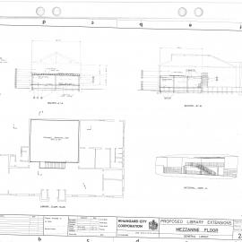 Proposed Library Extensions. Mezzanine Floor, general layout