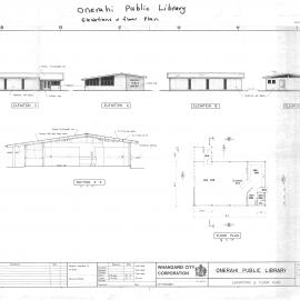 Onerahi Public Library. Elevations & floor plan