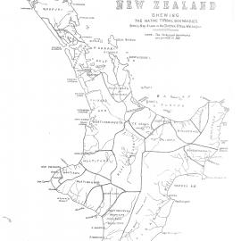 Map of the North Island of New Zealand shewing the native tribal boundaries