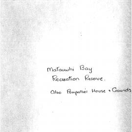 Matauwhi Bay Recreation Reserve
