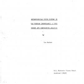 Archaeological Ditch Systems in Tai Tokerau Northland. A site survey and comparative analysis
