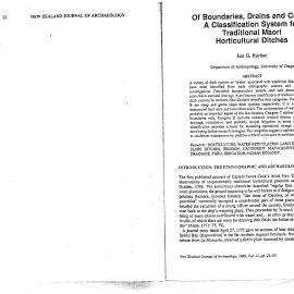 Of Boundaries, Drains and Crops: A Classification System for Traditional Maori Horticultural Ditches