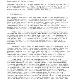 Gardens in the South - Diversity and change in prehistoric Maaori agriculture