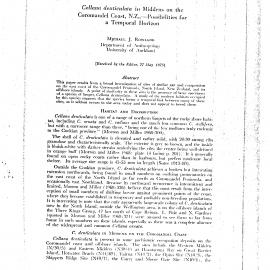 Cellana denticulata in Middens on the Coromandel Coast, NZ-Possibilities for a Temporal Horizon