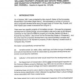 Archaeological Inspection of the Colmore-Williams Property -Pomare Bay Estate "Pinelands"- and Wijnstock's Property -"Fullers Sl