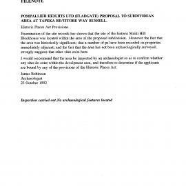 Pompallier Heights Ltd (Fladgate) Proposal to subdivide an area at Tapeka Rd-Titore Way Russell