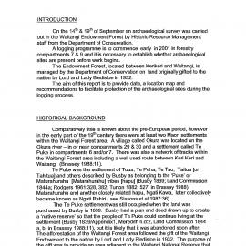 An Archaeological Survey of Part of Compartments 7 - 9, Waitangi Endowment Forest