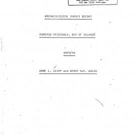 Archaeological Survey Report. Purerua Peninsula