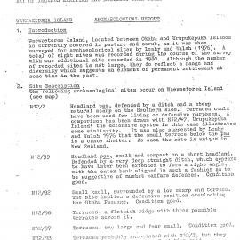 Waewaetorea Island. Archaeological Report