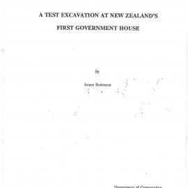 A test excavation at New Zealands first government house
