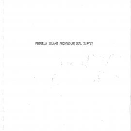 Moturua island archaeological survey