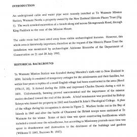 Archaeological Monitoring of a Cable Trench at Te Waimate