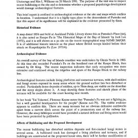 Archaeological evidence at Raupo, Pumukas Pa