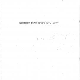 Waewaetorea Island Archaeological Survey