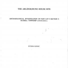 The Arlidge- Hung house site, Russell