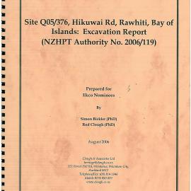 Site Q05/376, Hiuwai Rd, Rawhiti. Excavation Report