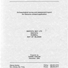  Archaeological survey and assessment report for for resource consent application, Waitata, Russel
