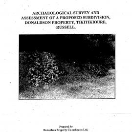 Archaeological survey and assessment of a proposed subdivision, Donaldson Property, Tiktikioure, Russell